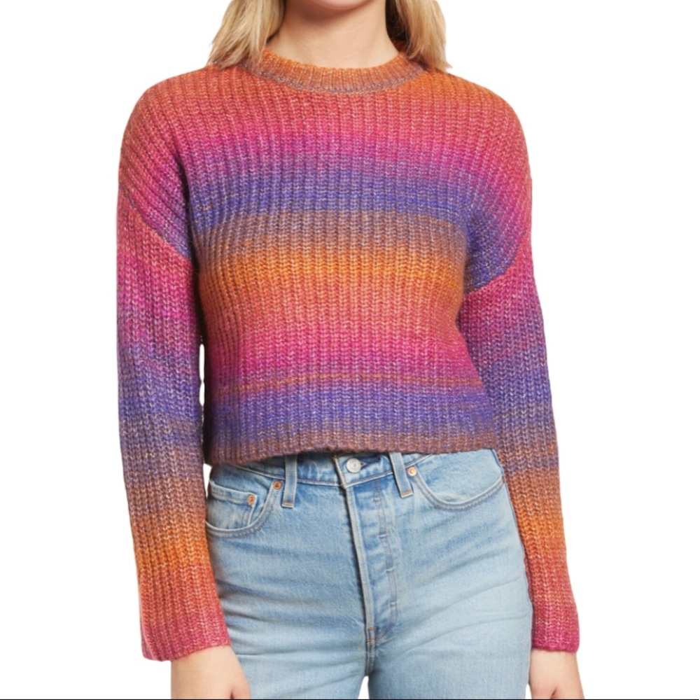 BP Space Dye Purple Orchid Long Sleeves Sweater Knit Size XS NEW